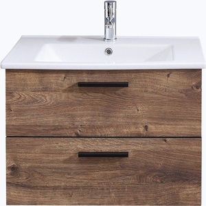 Hnědá závěsná skříňka v dekoru dubu bez umyvadla 71x51 cm Set 374 - Pelipal obraz