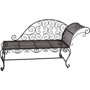 Černo-tmavě hnědá kovová zahradní lavice Lamington – Garden Pleasure obraz