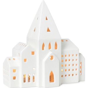 Bílý keramický svícen Kähler Design Urbania Lighthouse City obraz