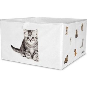 Bílý látkový dětský organizér na hračky 32x32x20 cm The Cutest Ones – Butter Kings obraz