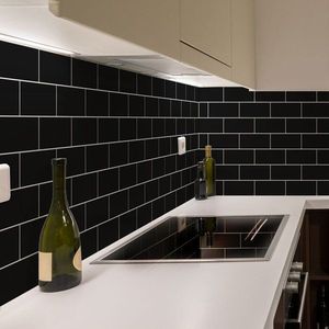Sada samolepek na kachličky 30 ks 20x10 cm Subway Tiles Black – Ambiance obraz