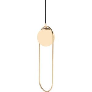 Závěsné svítidlo ve zlaté barvě se skleněným stínidlem ø 20 cm Arch – Squid Lighting obraz