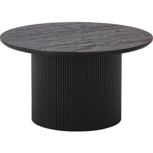 Tmavě hnědý kulatý konferenční stolek v dekoru topolu ø 80 cm Boavista – House Nordic obraz