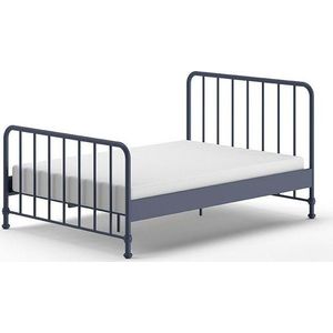 Modrá kovová dvoulůžková postel s roštem 140x200 cm BRONXX – Vipack obraz