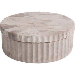 Světle hnědý dekorativní kamenný úložný box ø 15x6 cm Marble – PT LIVING obraz