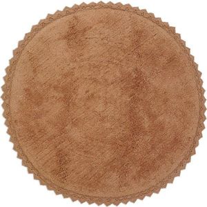 Pratelný ručně tkaný bavlněný kulatý koberec v cihlové barvě ø 110 cm Perla Toffee – Nattiot obraz