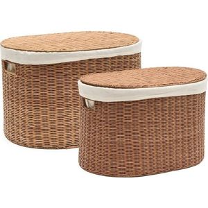 Ratanové košíky v sadě 2 ks 50x36x32 cm Indali – Kave Home obraz