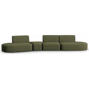 Zelená žinylková pohovka levý roh 428 cm Paolo – Milo Casa obraz