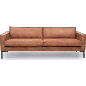 Hnědá pohovka z imitace kůže 216 cm Rate - Scandic obraz