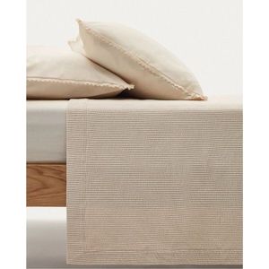 Béžový bavlněný přehoz na dvoulůžko 180x250 cm Bedar – Kave Home obraz