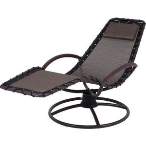 Šedé kovové zahradní lehátko Rhodes – Garden Pleasure obraz
