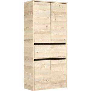 Vysoká/závěsná koupelnová skříňka v dekoru borovice v přírodní barvě 146x67 cm Quickset 393 – Pelipal obraz