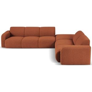 Hnědá rohová pohovka z textilie bouclé (pravý roh) Molino – Micadoni Home obraz