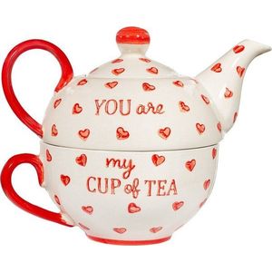 Červeno-bílá keramická čajová souprava You are My Cup of Tea – Sass & Belle obraz