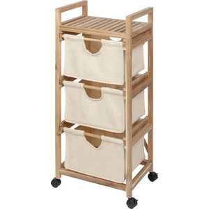Nízká koupelnová skříňka z masivu akácie v béžovo-přírodní barvě 44x96 cm Acina – Wenko obraz