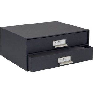 Tmavě šedý 2patrový šuplík na dokumenty Bigso Box of Sweden Birger, 33 x 22, 5 cm obraz