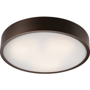 Tmavě hnědé stropní svítidlo se skleněným stínidlem ø 47 cm Eveline – LAMKUR obraz