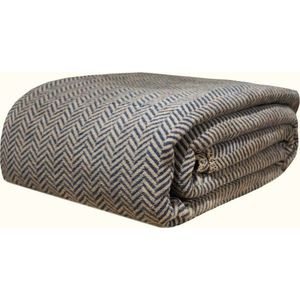 Tmavě modro-béžový přehoz na dvoulůžko 200x220 cm Twin – Oyo Concept obraz