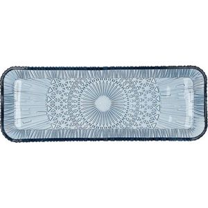 Modrý skleněný servírovací talíř 14x38 cm Kusintha – Bitz obraz