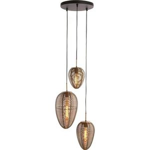 Závěsné svítidlo s kovovým stínidlem v matně černo-bronzové barvě ø 36 cm Yaelle – Light & Living obraz