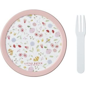 Dětský svačinový box s vidličkou Flowers & butterflies – Mepal obraz