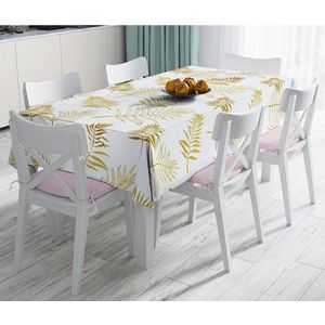 Ubrus s příměsí bavlny Minimalist Cushion Covers Gold Leaf, 140 x 180 cm obraz