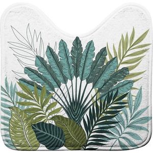 Bílo-zelená WC koupelnová předložka 45x45 cm Panazio – douceur d'intérieur obraz