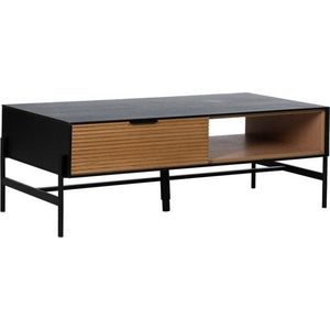 Konferenční stolek v dekoru jasanu v černé a přírodní barvě 60x124 cm Orleans – Ixia obraz
