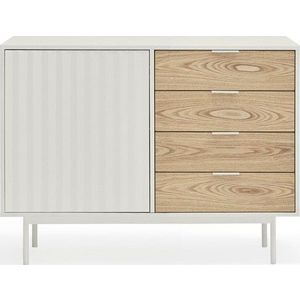 Nízká komoda v dekoru dubu v bílo-přírodní barvě 108x80 cm Sierra – Teulat obraz