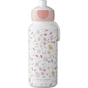 Dětská lahev v bílé a světle růžové barvě 400 ml Flowers & butterflies – Mepal obraz