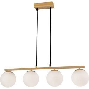 Závěsné svítidlo se skleněným stínidlem v bílo-přírodní barvě Carrine – Candellux Lighting obraz
