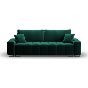 Zelená sametová rozkládací pohovka s úložným prostorem 250 cm Wicklow – Cosmopolitan Design obraz
