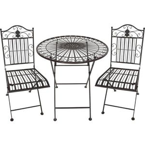 Tmavě hnědý kovový zahradní jídelní set pro 2 – Garden Pleasure obraz