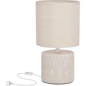 Béžová stolní lampa s textilním stínidlem (výška 26 cm) Dina – Candellux Lighting obraz