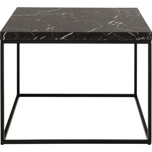 Černý konferenční stolek s deskou v dekoru mramoru 60x60 cm Barossa – Actona obraz