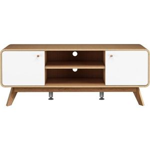 TV stolek v dekoru dubu v bílo-přírodní barvě 140x53 cm Caitlin – Støraa obraz