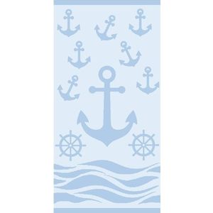 Světle modrá froté bavlněná plážová osuška 70x140 cm Anchor – B.E.S. obraz