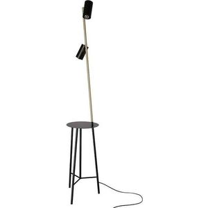 Černá/ve zlaté barvě stojací lampa (výška 164 cm) Perret – Candellux Lighting obraz