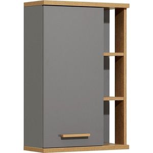 Šedá závěsná koupelnová skříňka v dekoru dubu 50, 5x74, 5 cm Quickset 924 – Pelipal obraz