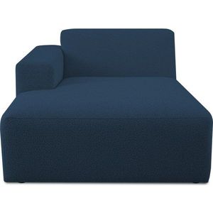 Tmavě modrý modul pohovky z textilie bouclé (levý roh) Roxy – Scandic obraz