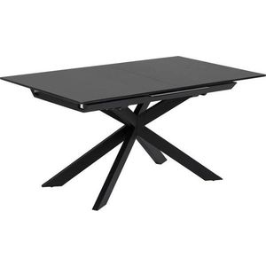 Černý rozkládací jídelní stůl se skleněnou deskou 90x210 cm Atminda – Kave Home obraz