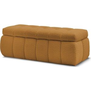Lavice z textilie bouclé v hořčicové barvě Mont Blanc – Bobochic Paris obraz