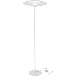 Bílá LED stojací lampa s kovovým stínidlem (výška 140 cm) Lund – Candellux Lighting obraz