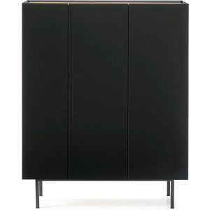 Černá vysoká komoda v dekoru dubu 95x120 cm Arista – Teulat obraz
