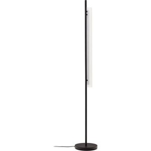 Černobílá LED stojací lampa se skleněným stínidlem (výška 150 cm) Vauxall – Kave Home obraz