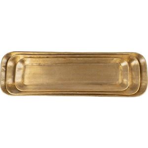 Kovové dekorační tácy v sadě 3 ks 14x48 cm Grau – Ixia obraz