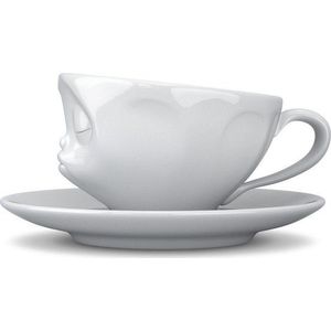Bílý porcelánový šálek na kávu 58products Kisses, objem 200 ml obraz