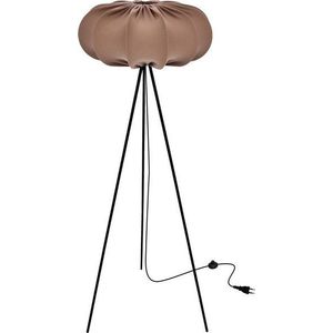 Hnědá stojací lampa s textilním stínidlem (výška 147 cm) Cafee – Candellux Lighting obraz