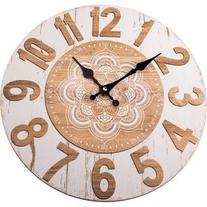 Dřevěné nástěnné hodiny Dakls Mandala, ø 34 cm obraz