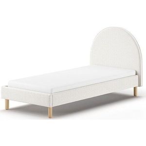Bílá čalouněná jednolůžková postel s roštem 90x200 cm MOON – Vipack obraz